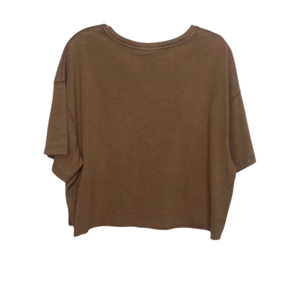 Wild Fable Cropped Tshirt Womens Large Caramelized Walnut Brown New - Picture 2 of 9
